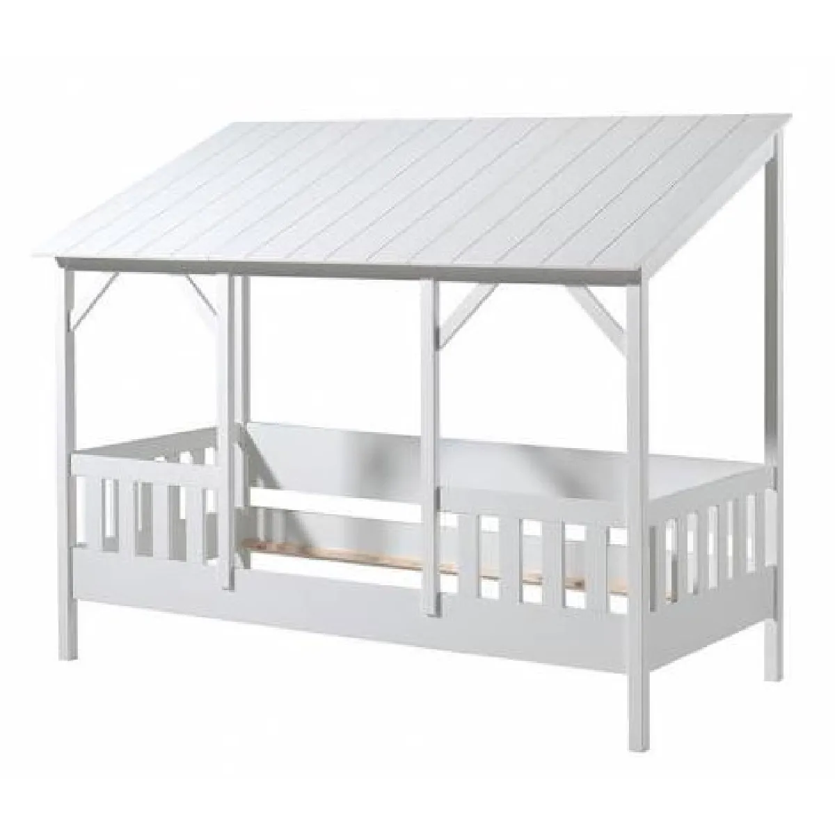 Vipack MALIA Lit cabane 90x200 cm Blanc