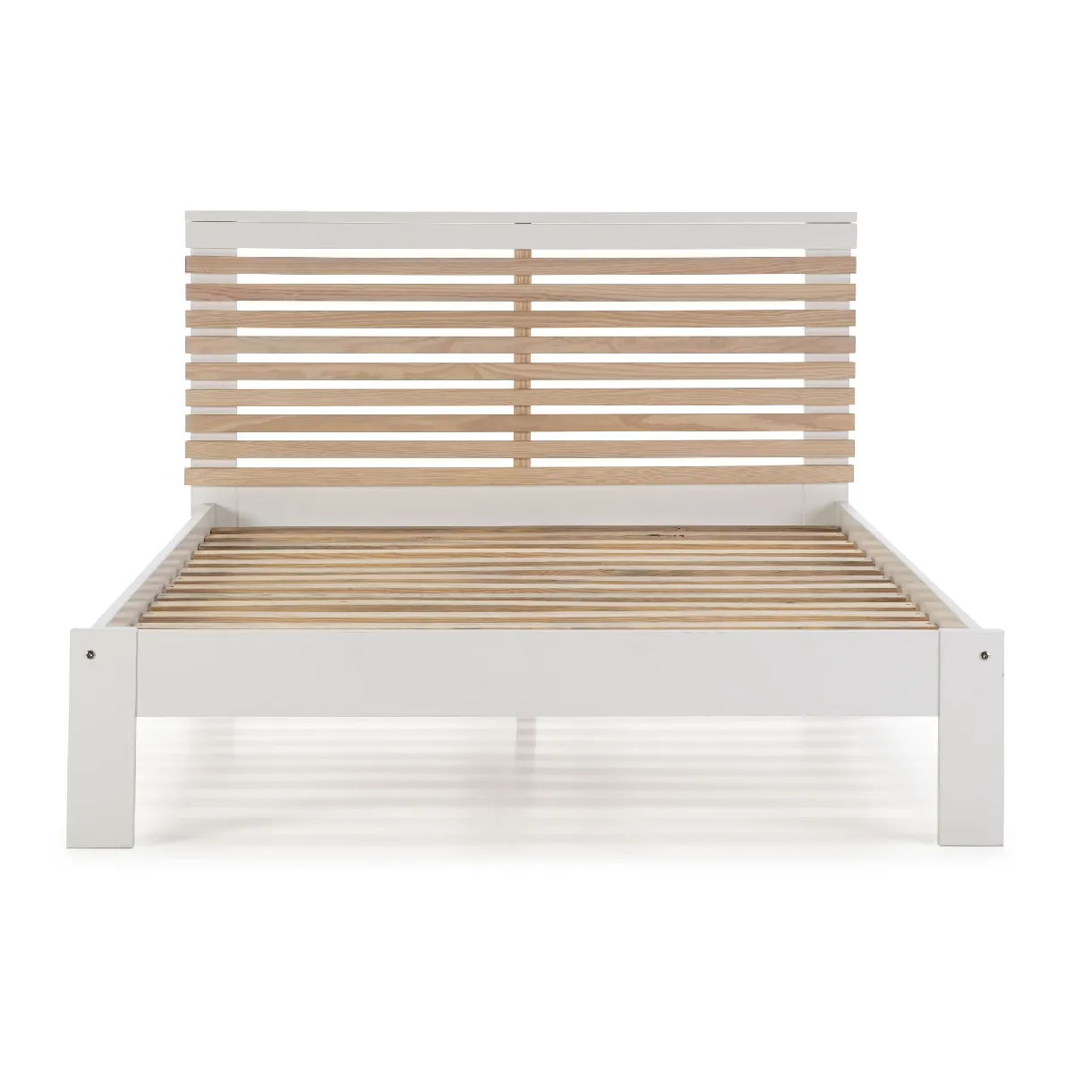 pegane Lit adulte en pin et MDF - Blanc 140x190 cm pegane Lit adulte en pin et MDF - Blanc 140x190 cm