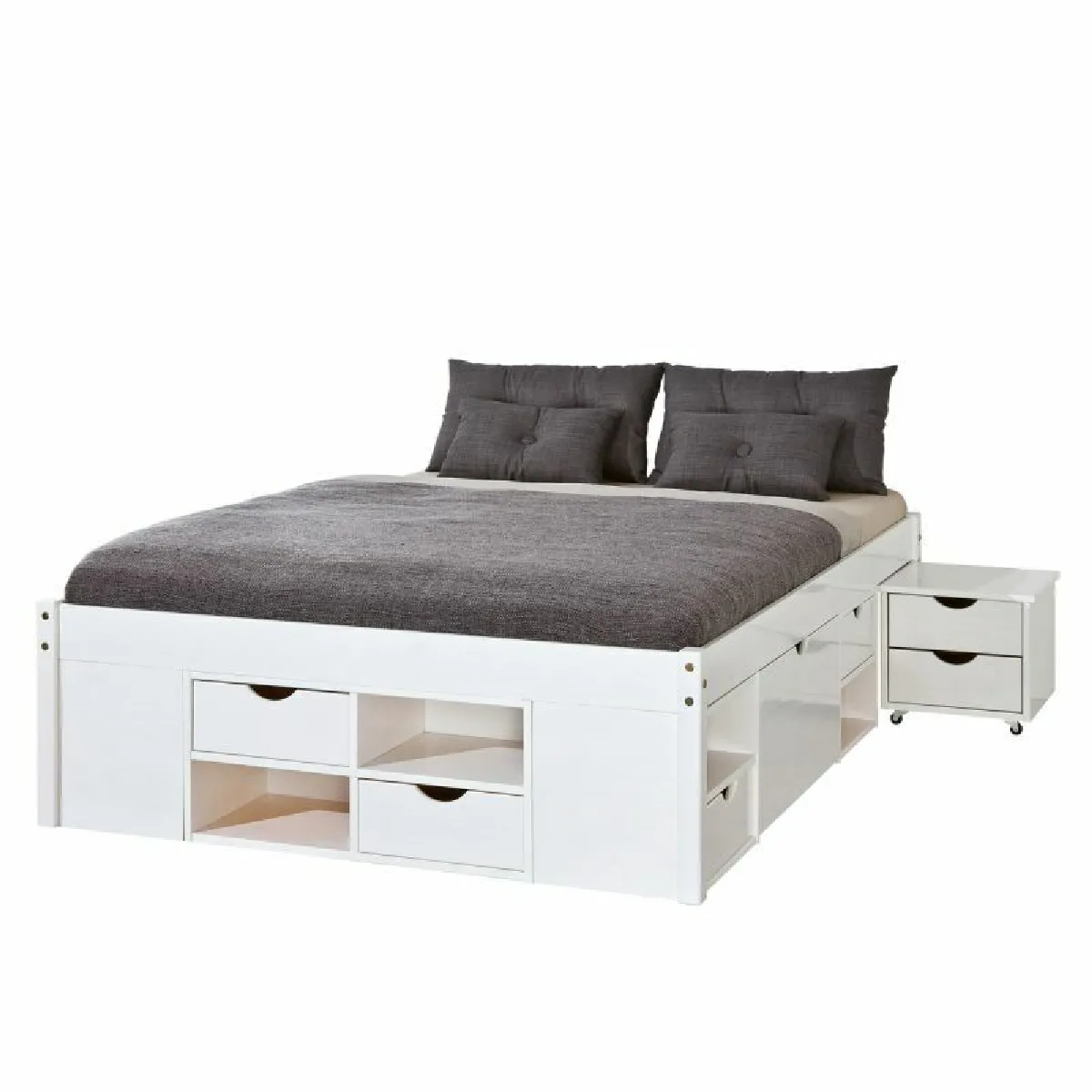 Paris Prix Lit multi-rangements 140x200 cm - Blanc Paris Prix Lit multi-rangements 140x200 cm - Blanc