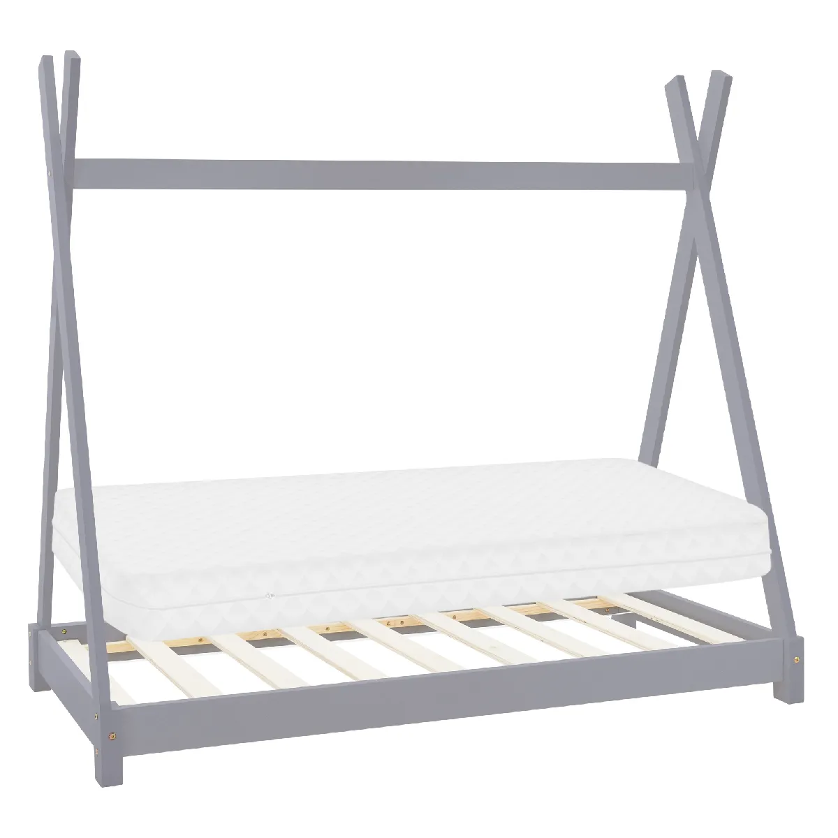 Ml-Design Gris Lit Tipi Enfant