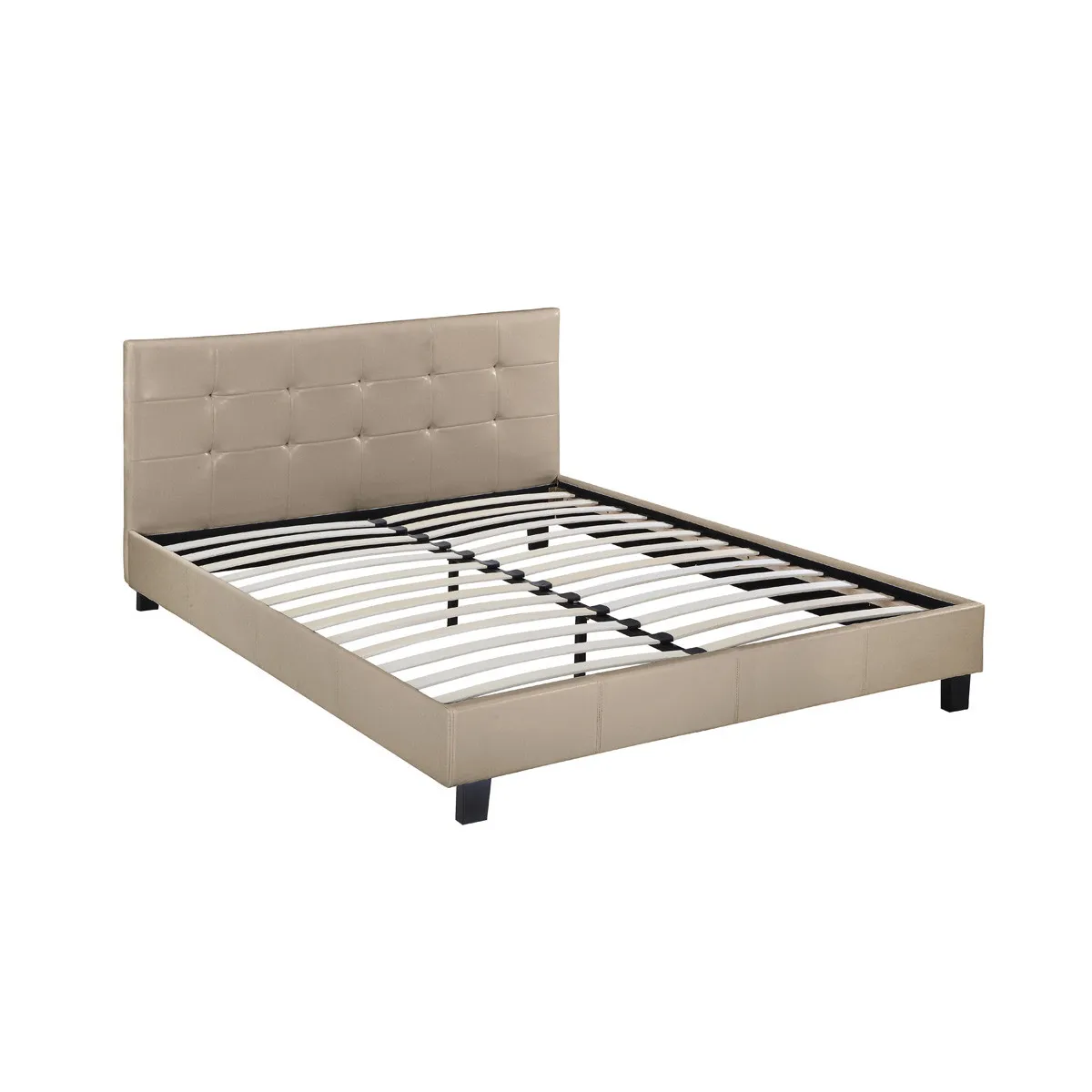 Lit double en pvc [ ]Julia[ ] - 140 x 190 cm - Taupe