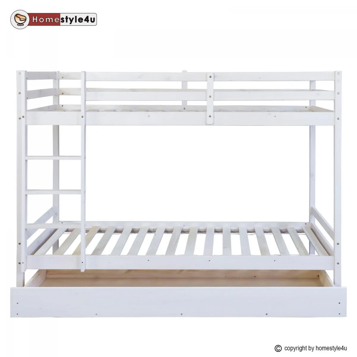 Homestyle4u Blanche Lits Superposés Blancs 90X200 Cm