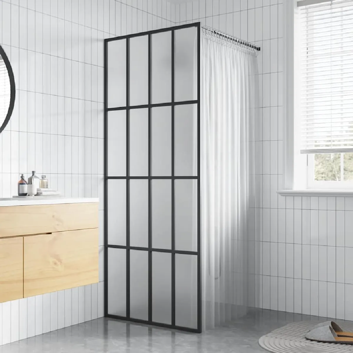 vidaXL Écran de douche Verre dépoli 80x195 cm