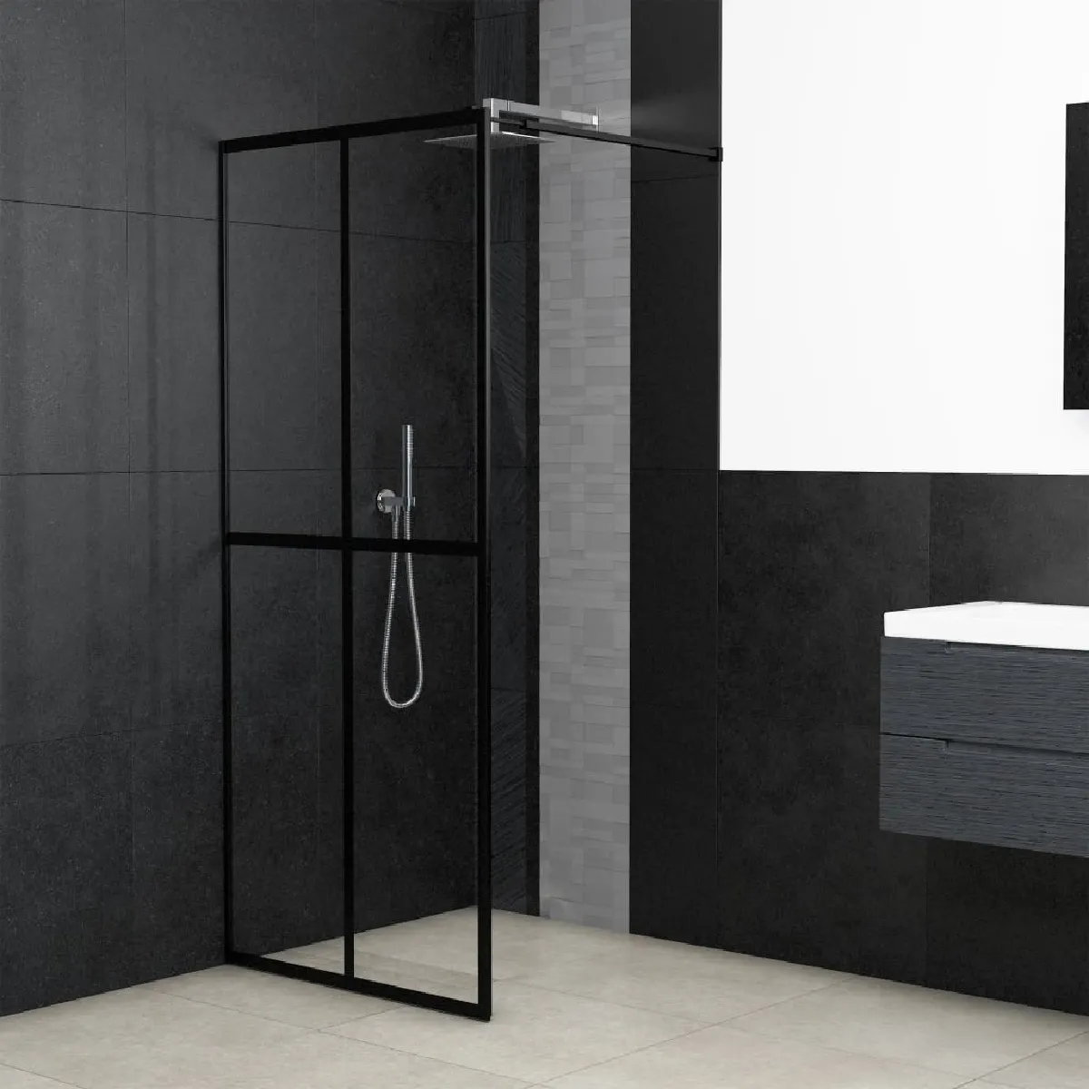 Vidaxl Écran de douche Verre trempé transparent 118x190 cm