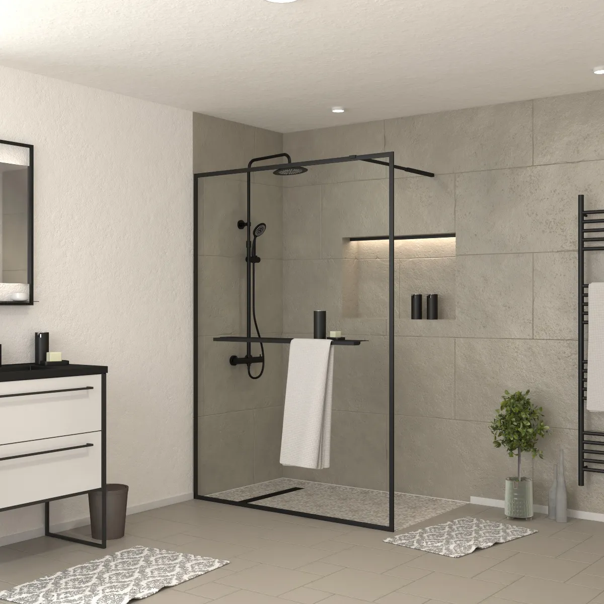 Aurlane Paroi de douche 140 cm
