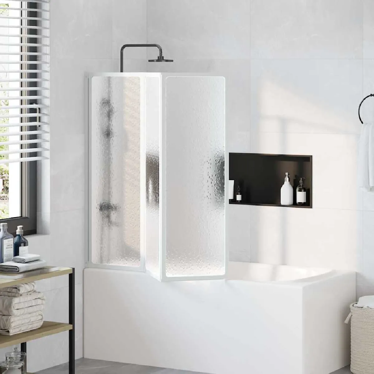 vidaXL Pare baignoire 3 Volets