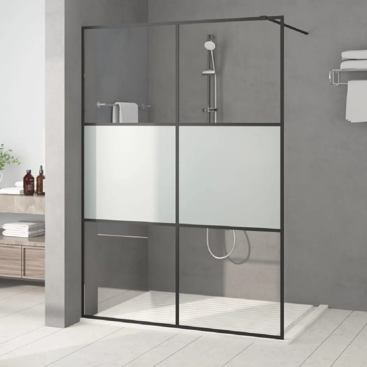 vidaXL Paroi de douche 140x195 cm Verre ESG