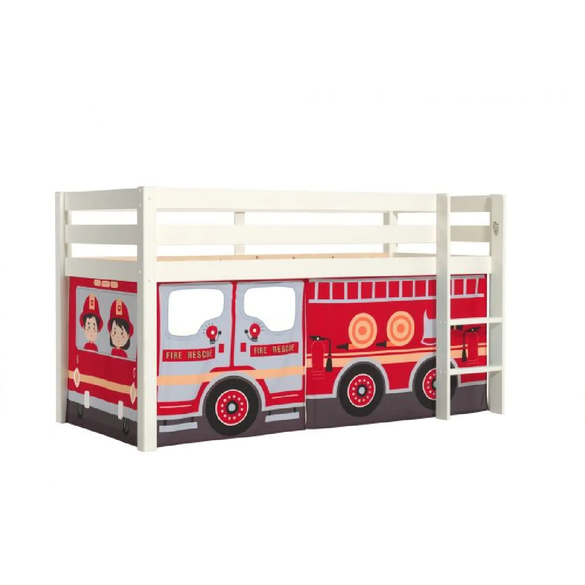 MES Lit surélevé blanc camion pompier PINO