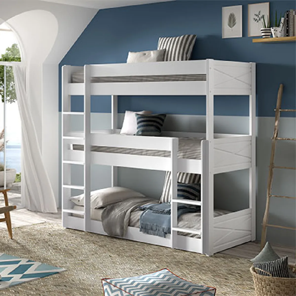 Mes Blanc Lits Superposés 3 Couchages