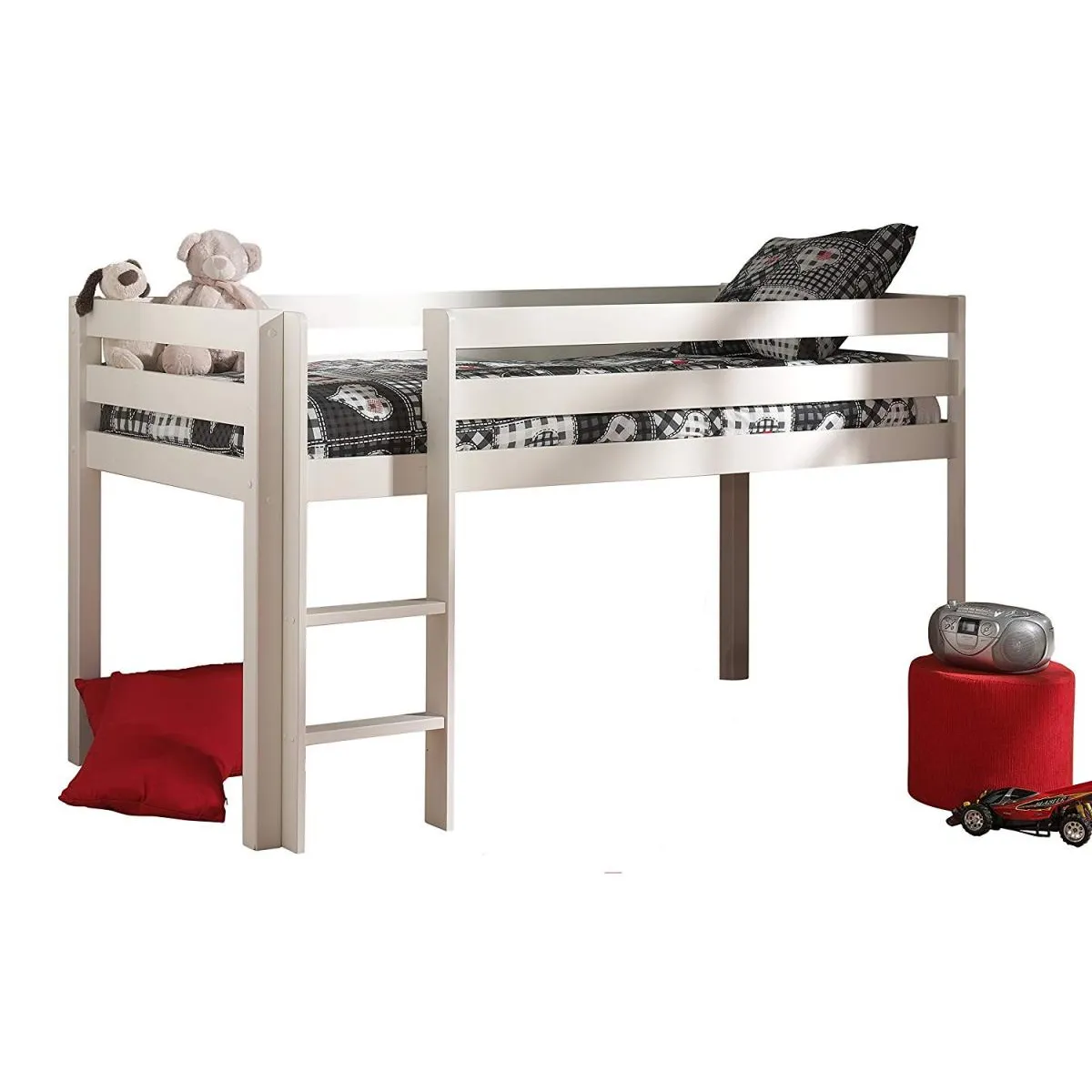 Vipack PINO Lit surélevé 90x200 cm - Blanc