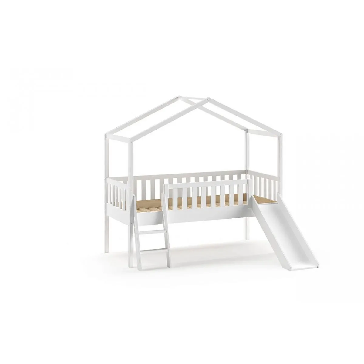 MES Lit cabane ROODY 90x200 cm Naturel - vue 2