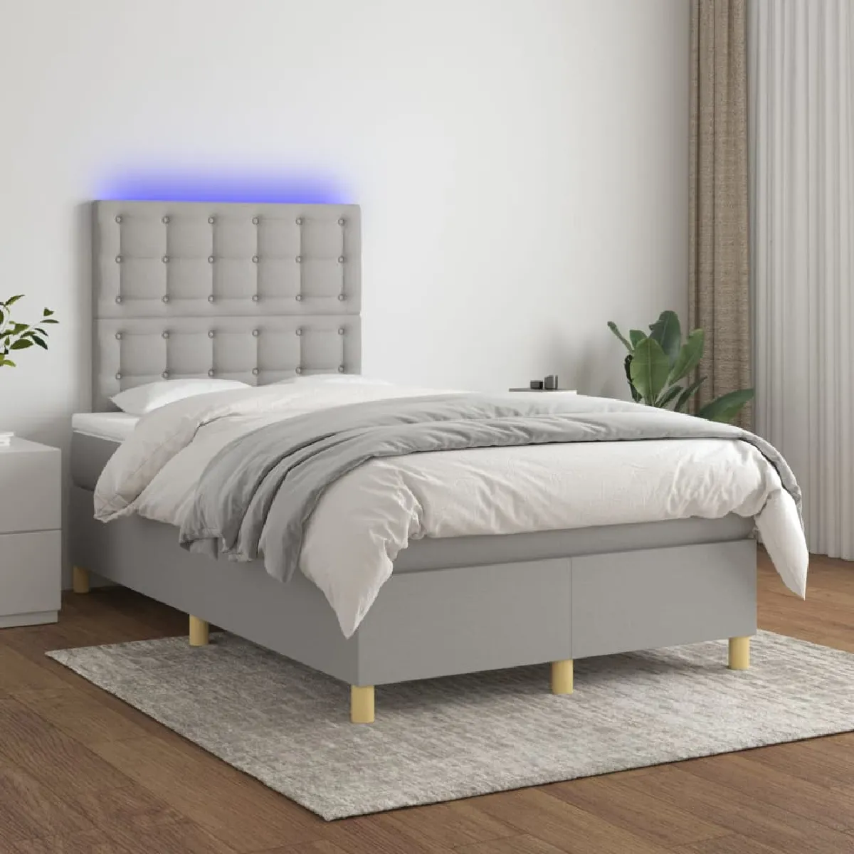 vidaXL Sommier avec matelas et LED 120x200 cm - vue 2