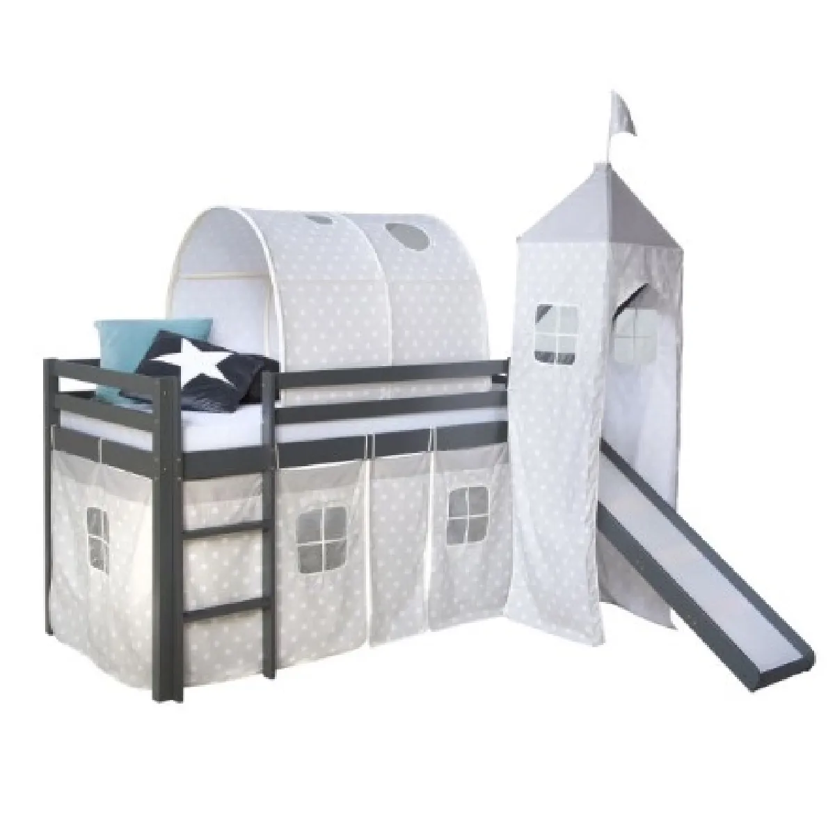 Homestyle4u Gris Lit Mezzanine 90X200 Cm