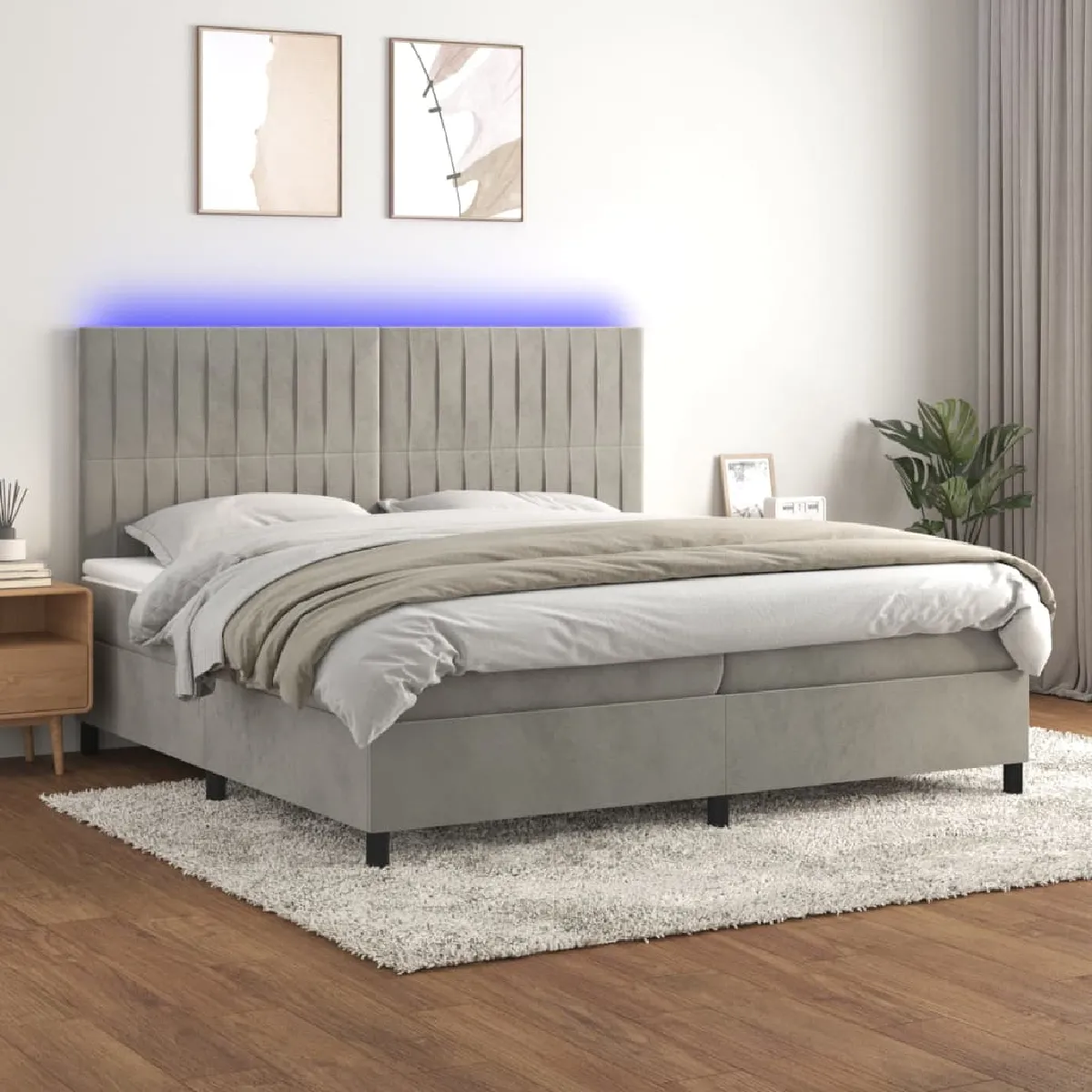 VIDAXL Sommier à lattes avec LED 200x200 cm - vue 9