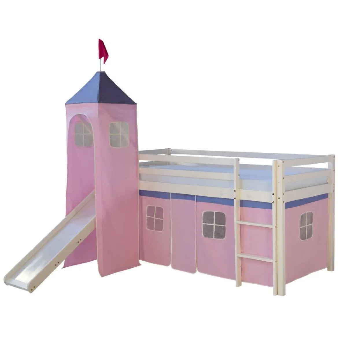 HOMESTYLE4U Lit mi-hauteur Rose