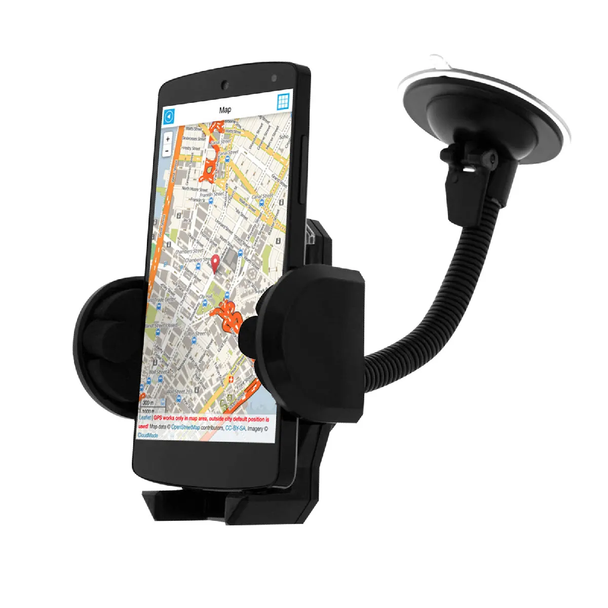 Avizar Noir Support Voiture Rotatif Pour Smartphone - Ventouse + Grille D'aération