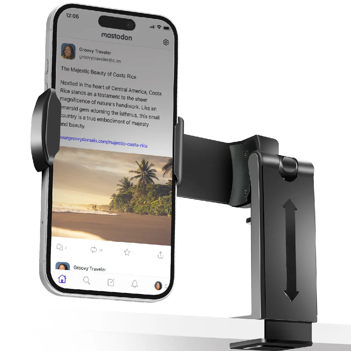 Support Téléphone Bureau PORTENTUM Support Pour Tu00e9lu00e9phone Portable, Support De Tablette Ru00e9glable Support Telephone Pliable