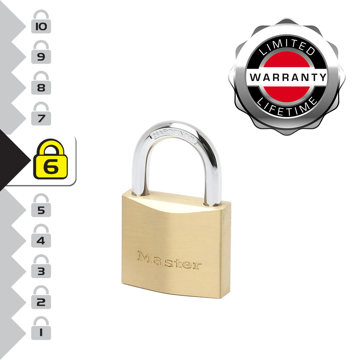 Non Communiqué Master Lock 2940Eurd Cadenas À Clé Extra Fin En Laiton, Doré, 6,2 X 4 X 1,6 Cm - Image 4