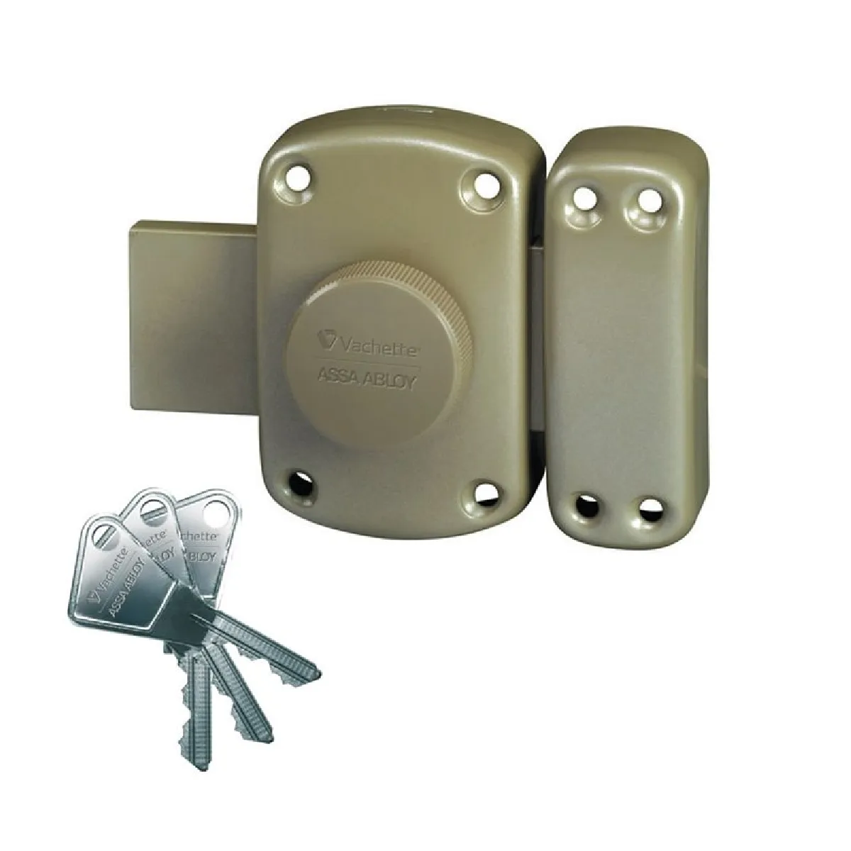 Vachette - Verrou à bouton Pluton - Pour porte de service - 38 à 42 mm - Image 2