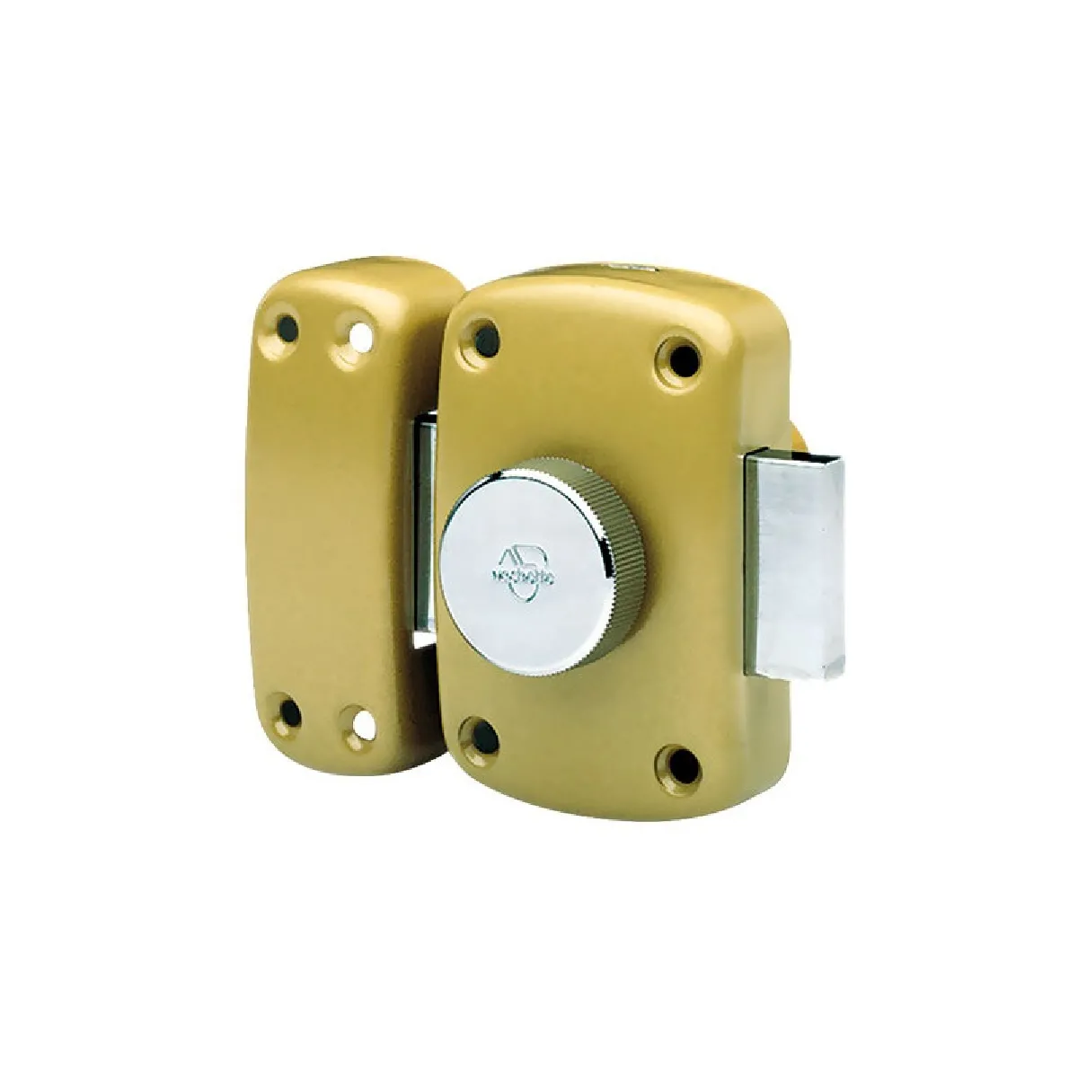 Vachette Bronze Verrou De Sureté Bouton Et Cylindre Cyclop