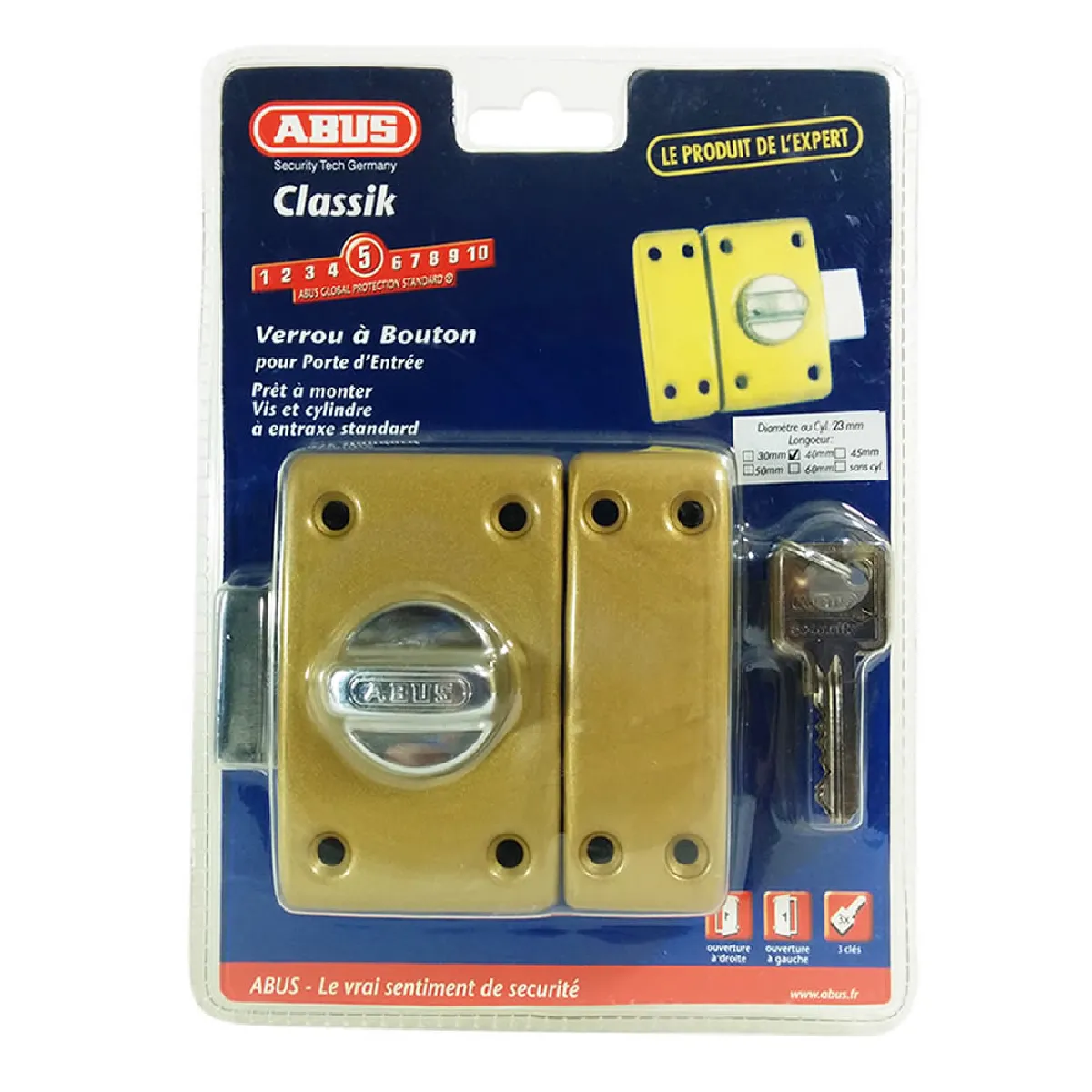 Abus Verrou Sécurité Porte 40mm