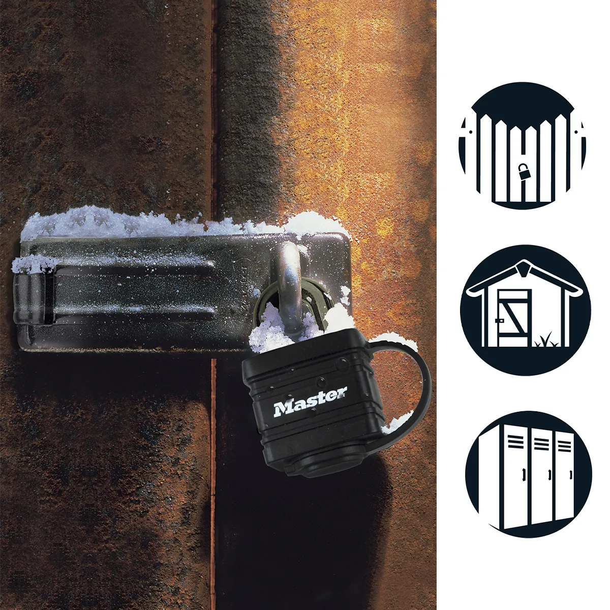 Master Lock Noir 7804Eurd Cadenas En Acier Laminé À Clé Et Protection Thermoplastique, 7,8 X 4 X 2,9 Cm - Image 3