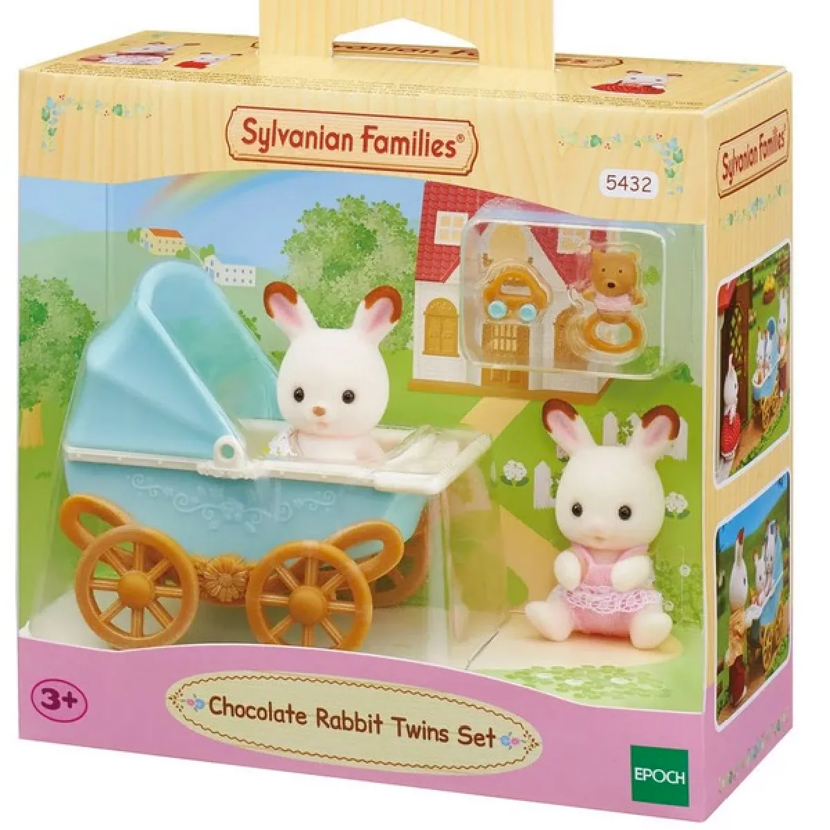 Mini univers Les Jumeaux Lapin Et Poussette Double Sylvanian Families Le Jouet