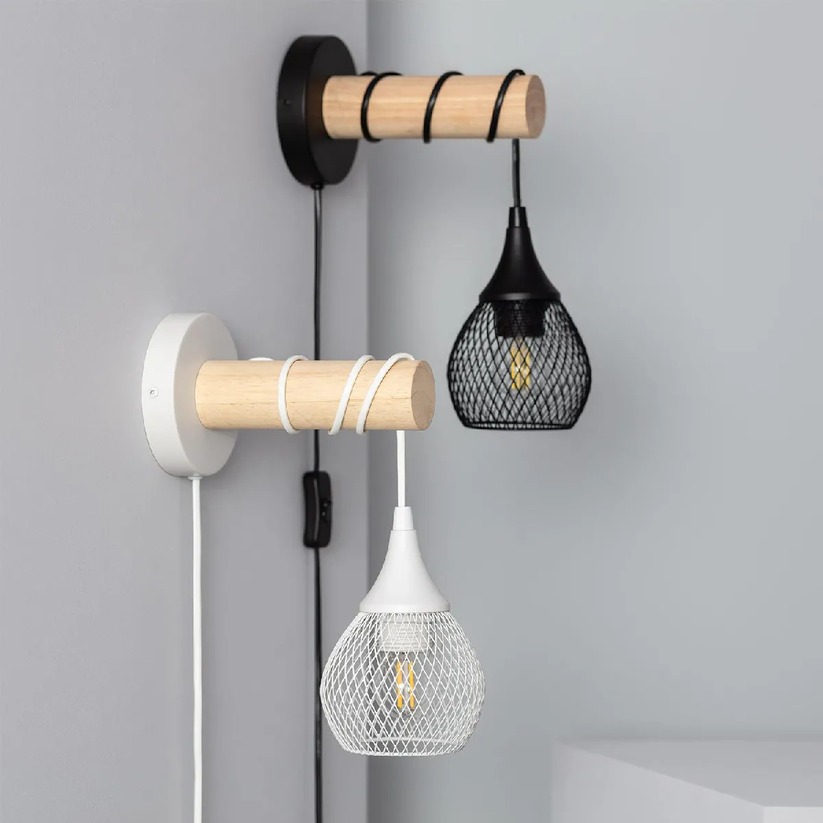Ledkia applique murale Monah - Noir Ledkia applique murale Monah - Noir