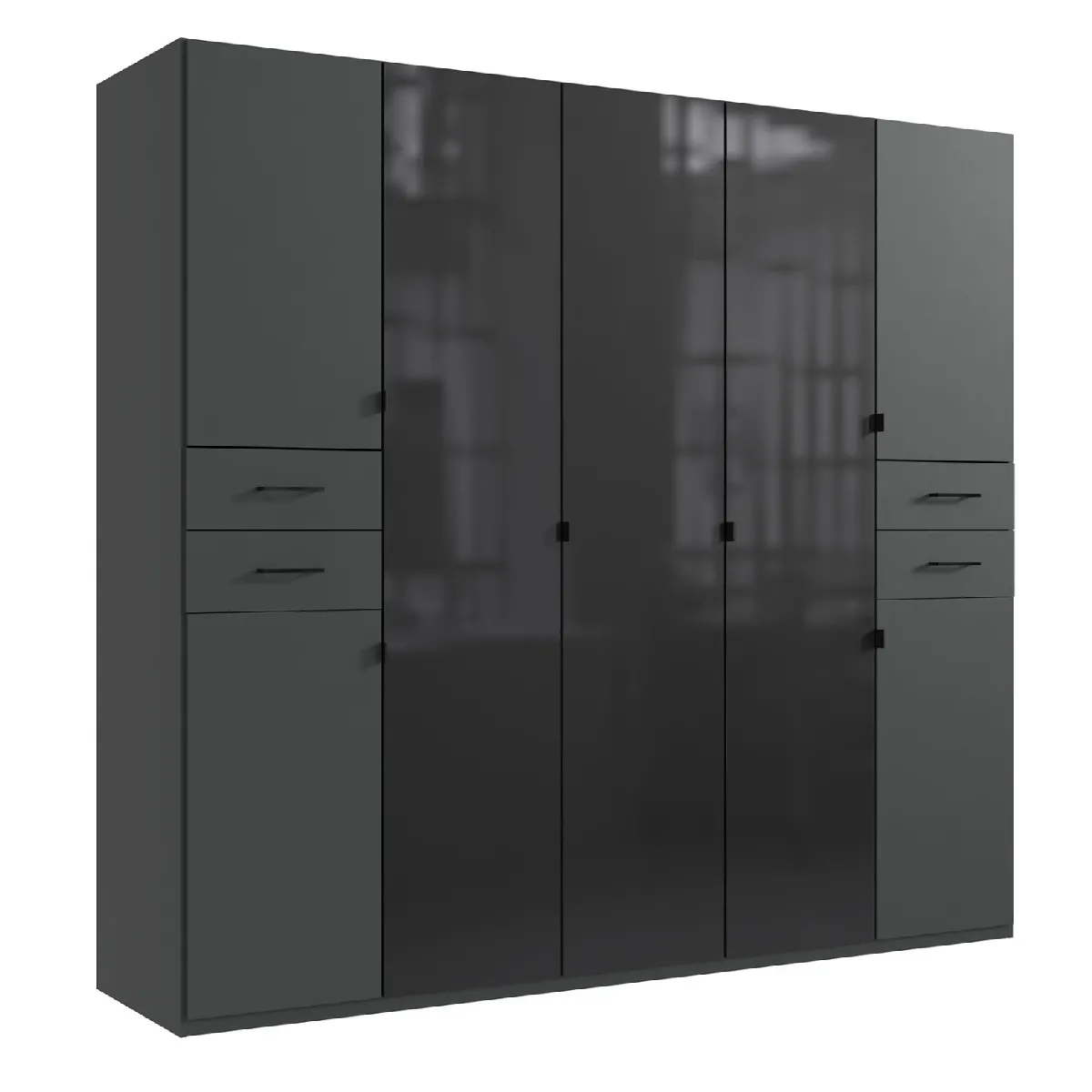 Pegane Armoire penderie avec miroir - Graphite Pegane Armoire penderie avec miroir - Graphite