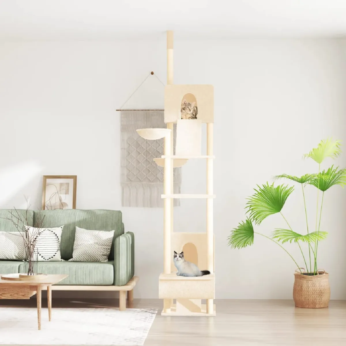 vidaXL Arbre à chat 277 303 cm Crème - vue 2