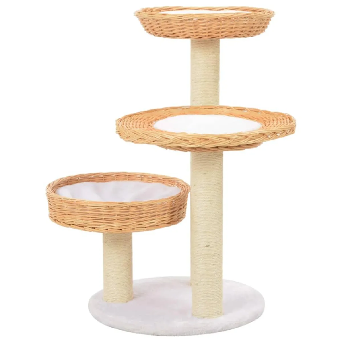 Arbre &agrave; chat griffoir grattoir niche jouet animaux peluch&eacute; en sisal naturel bois de saule 3702248 