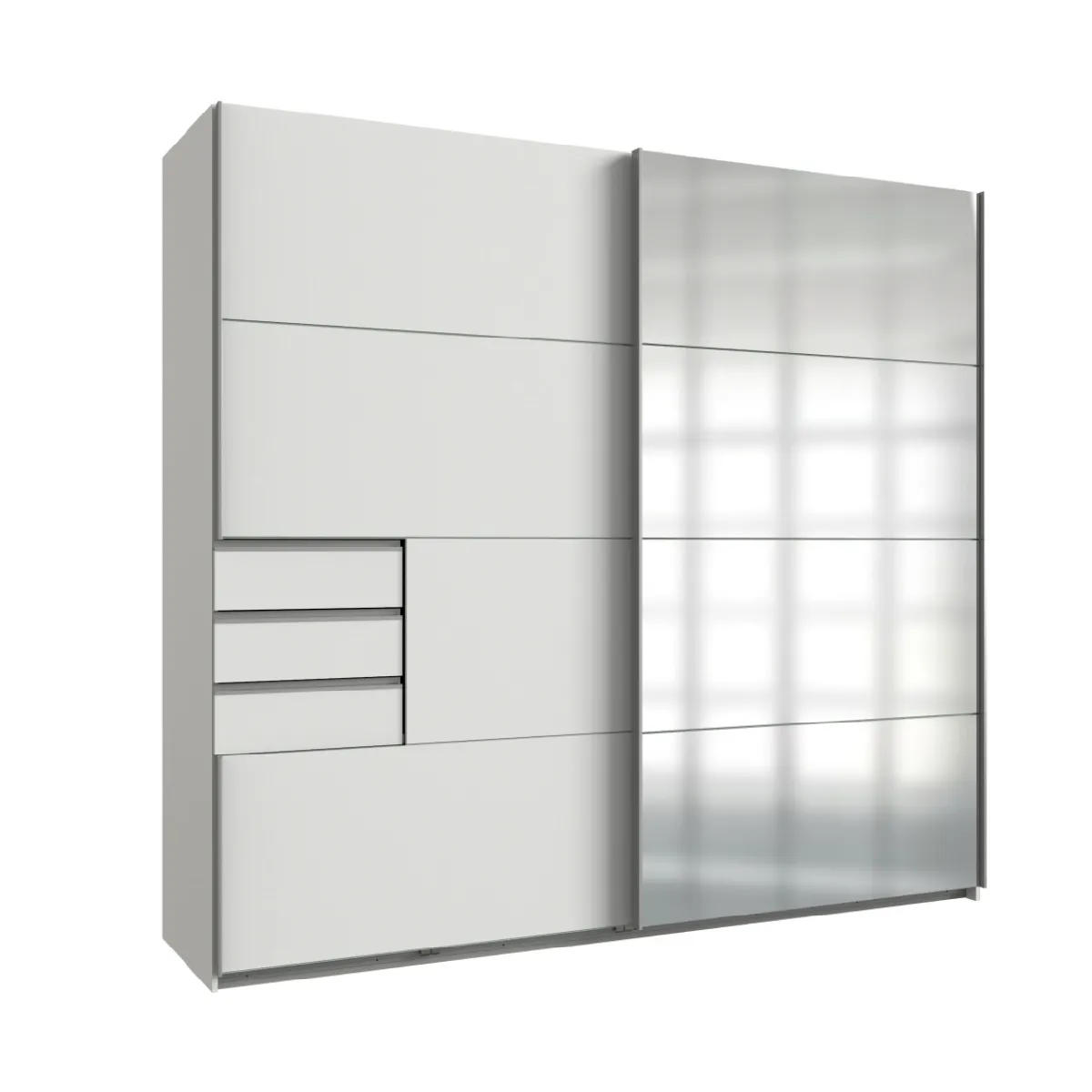 Pegane Armoire penderie avec miroir - Blanc Pegane Armoire penderie avec miroir - Blanc