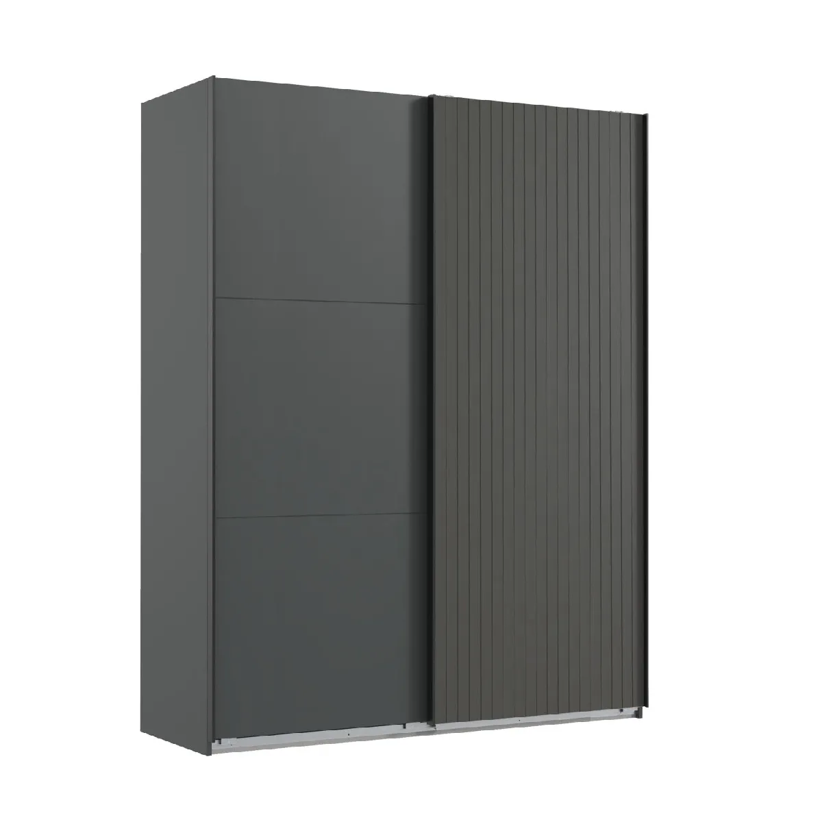 Pegane Armoire portes coulissantes - Graphite