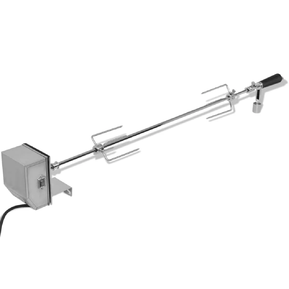 Broche À Rôtir VIDA XL 1200 mm – Acier, Moteur Inclus, Compatible Barbecue - vue 9