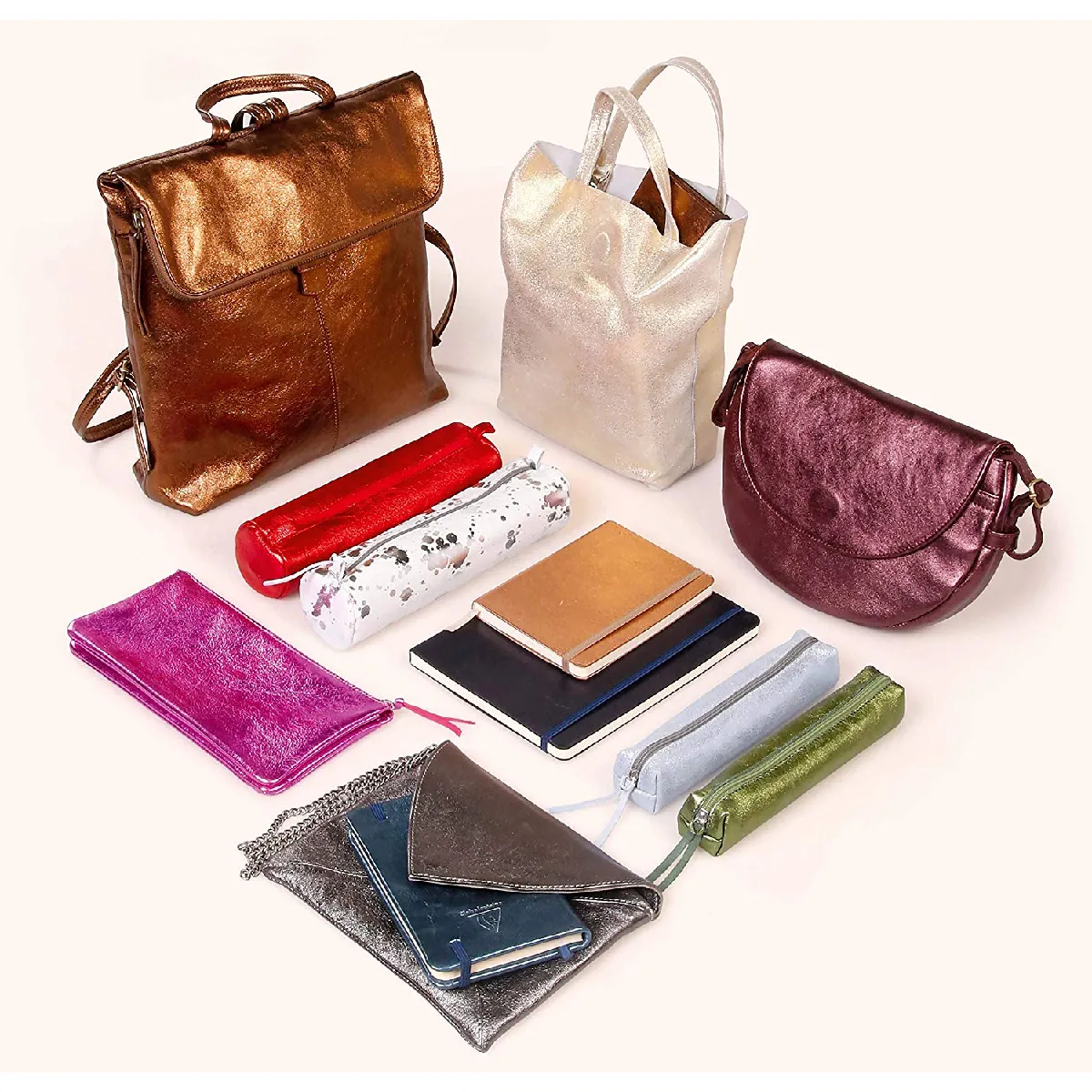 CLAIREFONTAINE Trousse slim en cuir Naturel - vue 4