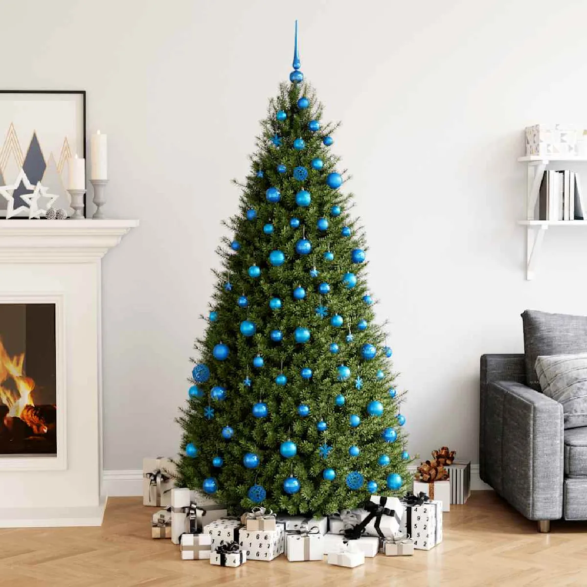 Non Communiqué Bleu Vidaxl Ensemble De Boules De Noël 111 Pièces Polystyrène - Image 3
