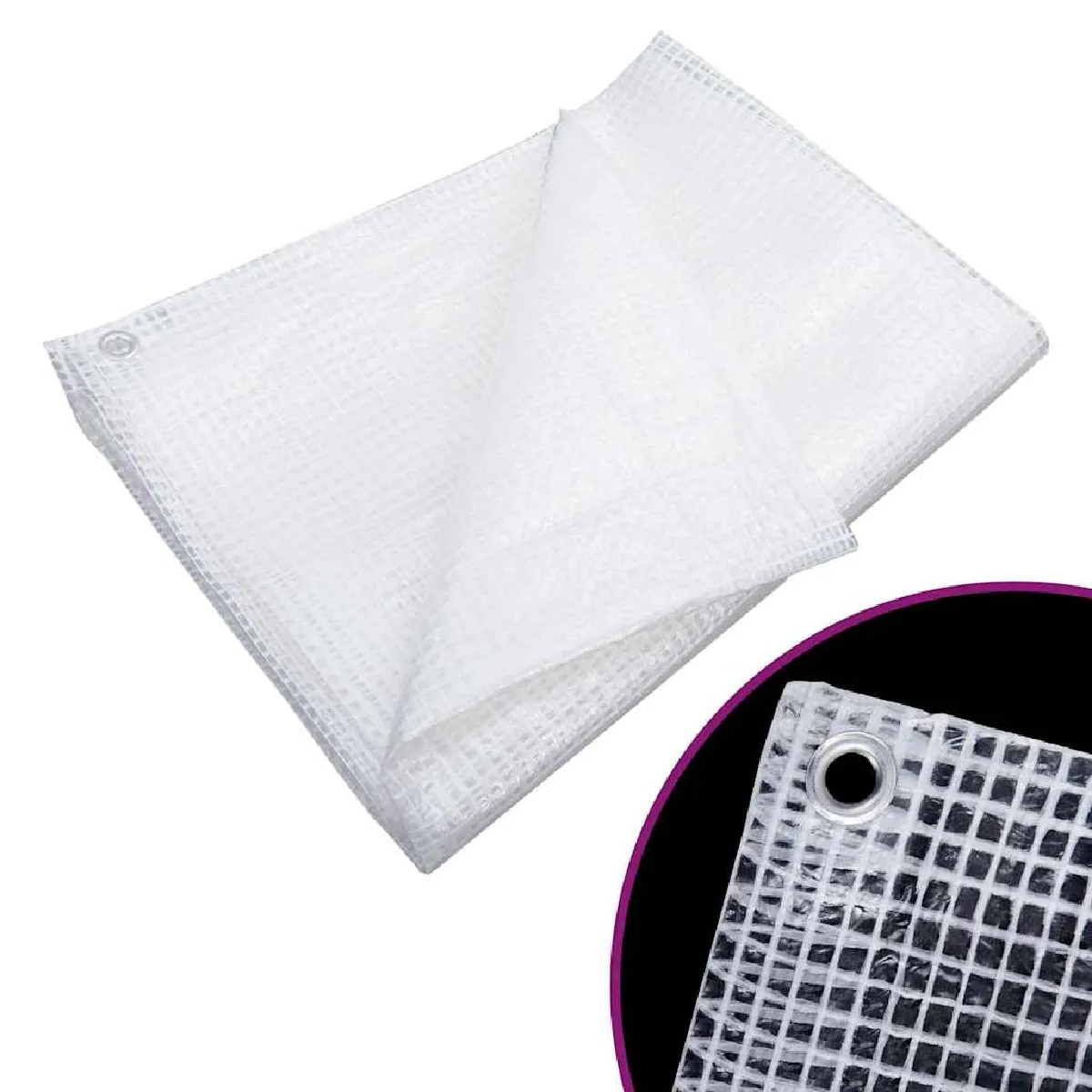 Vidaxl Bâche de gaze 140 g-m² 6x8 m Blanc 151619
