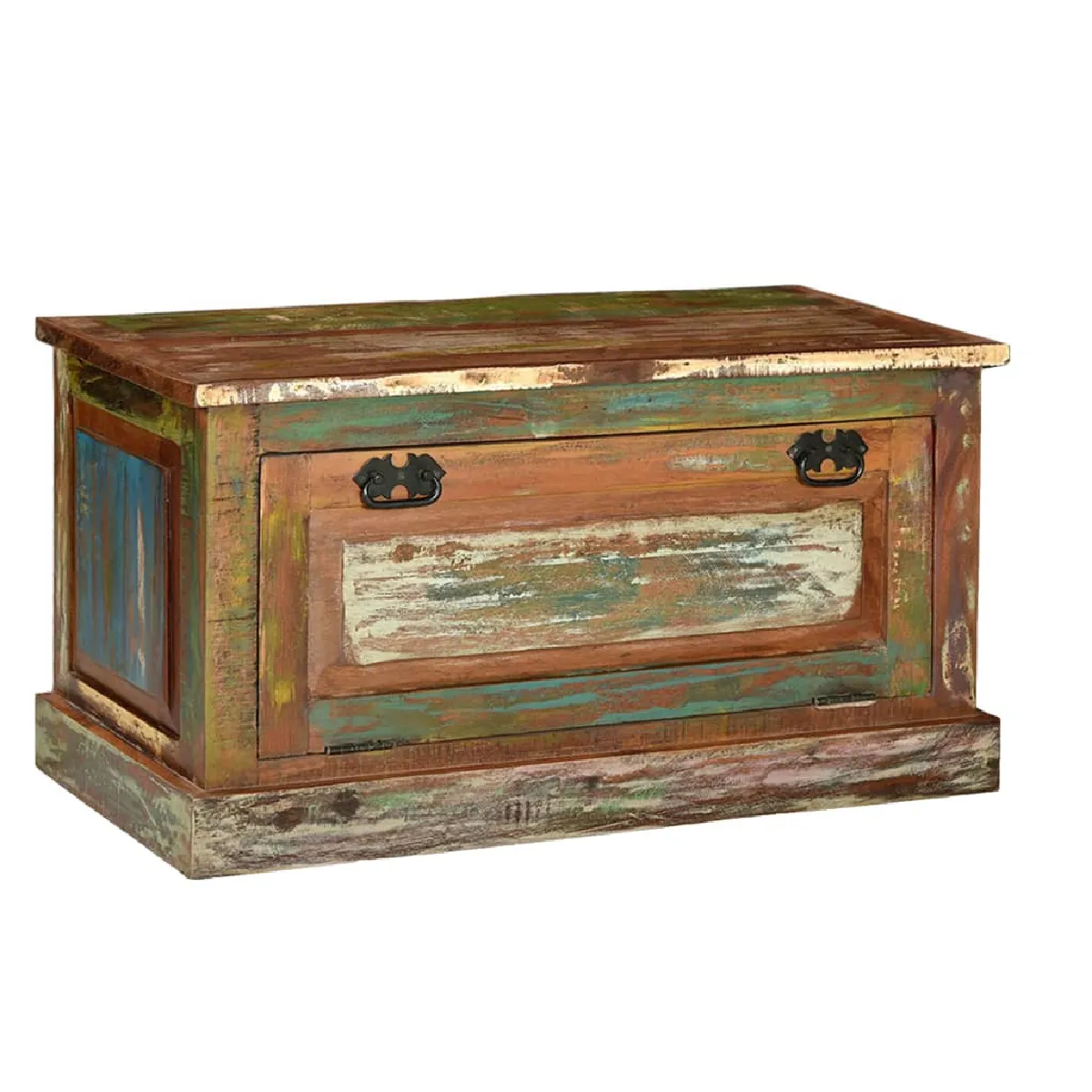 Vidaxl Multicolore Banc De Rangement De Chaussures Bois De Récupération - Image 3