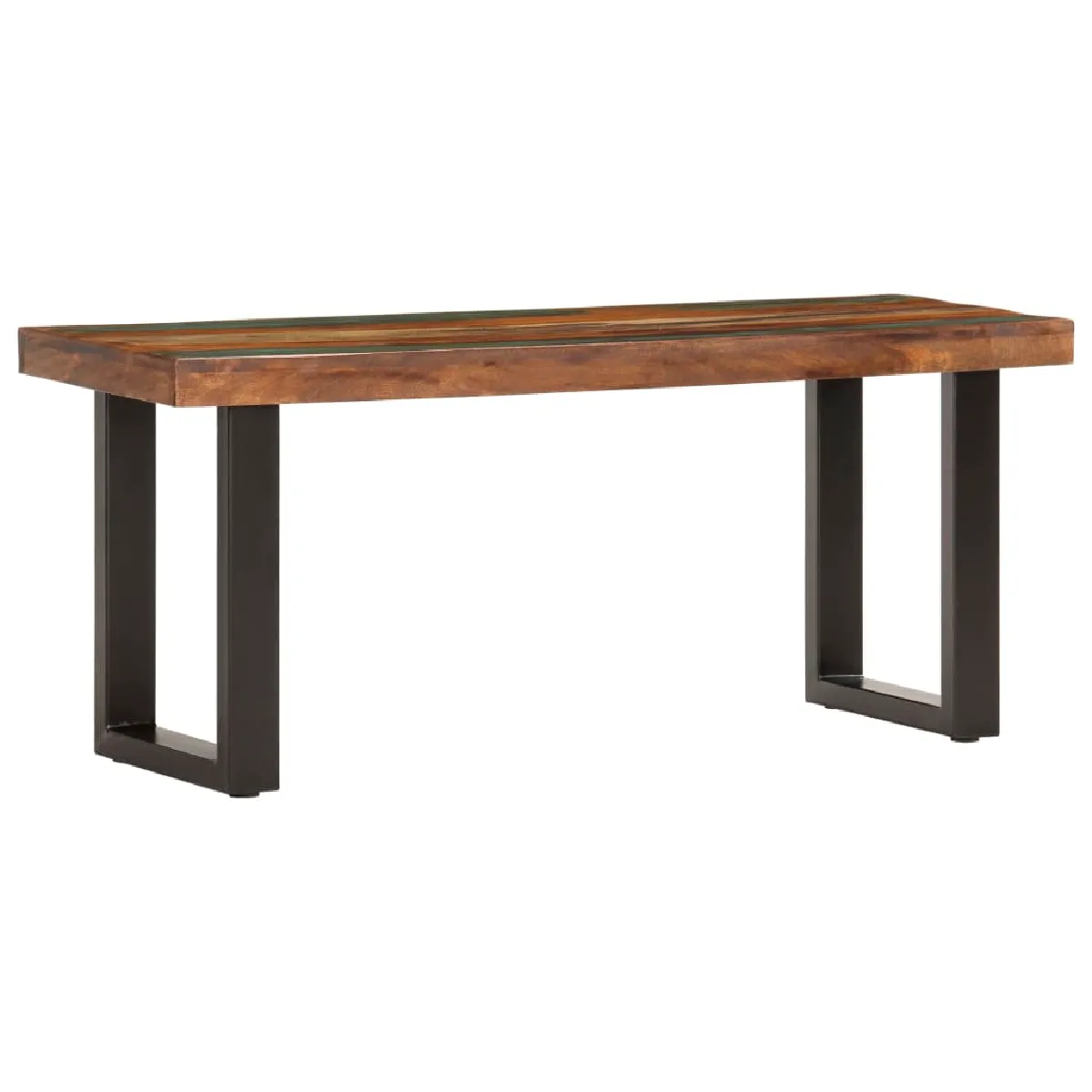 vidaXL - Banc - Industriel - Bois de récupération et Acier - 110 cm - Image 3