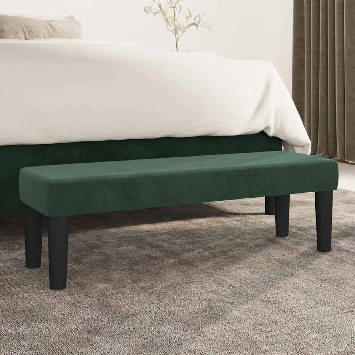 Vidaxl Vert Banc Velours Foncé 100 Cm