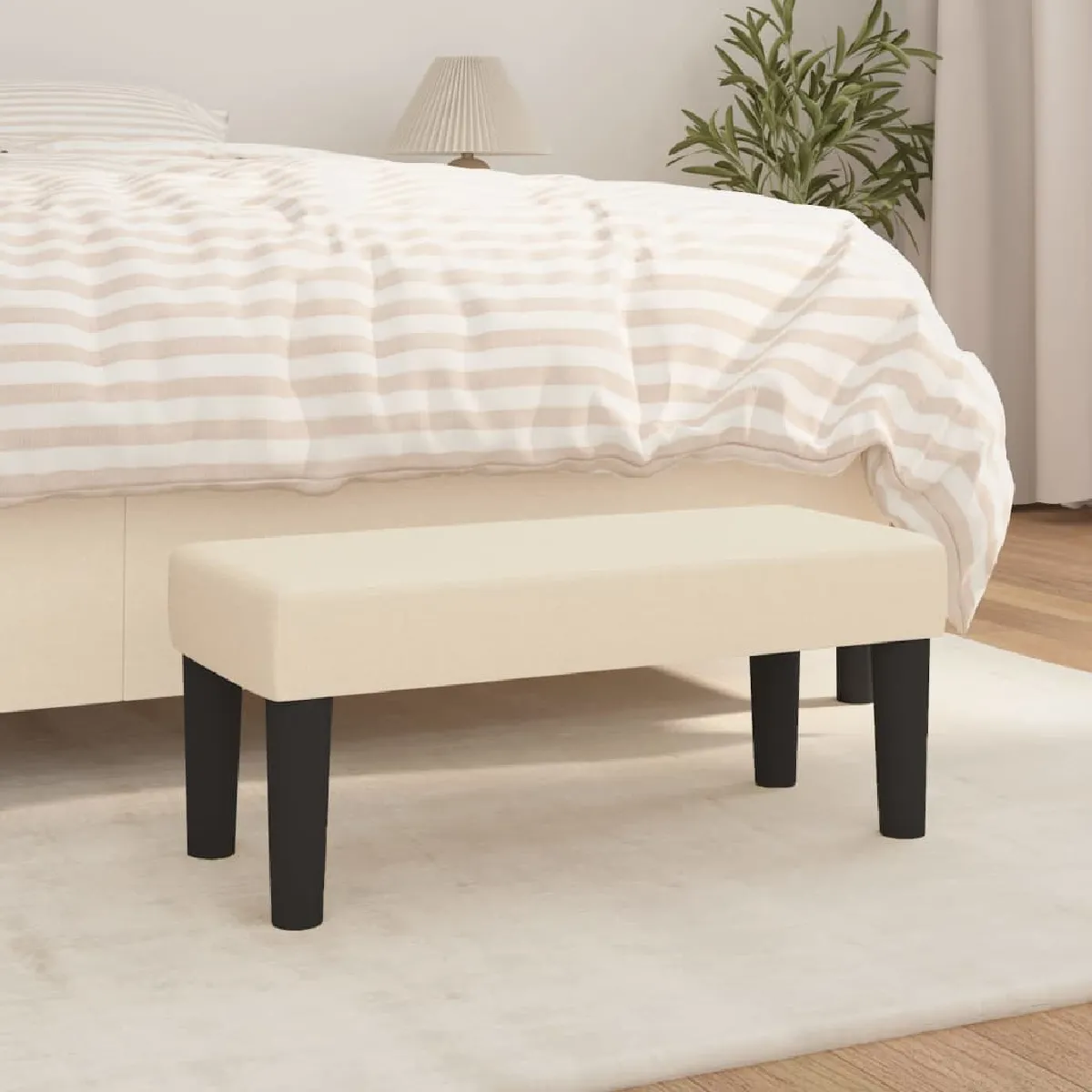 Vidaxl Banc Crème 70X30x30 Cm Tissu346621 - Image 3