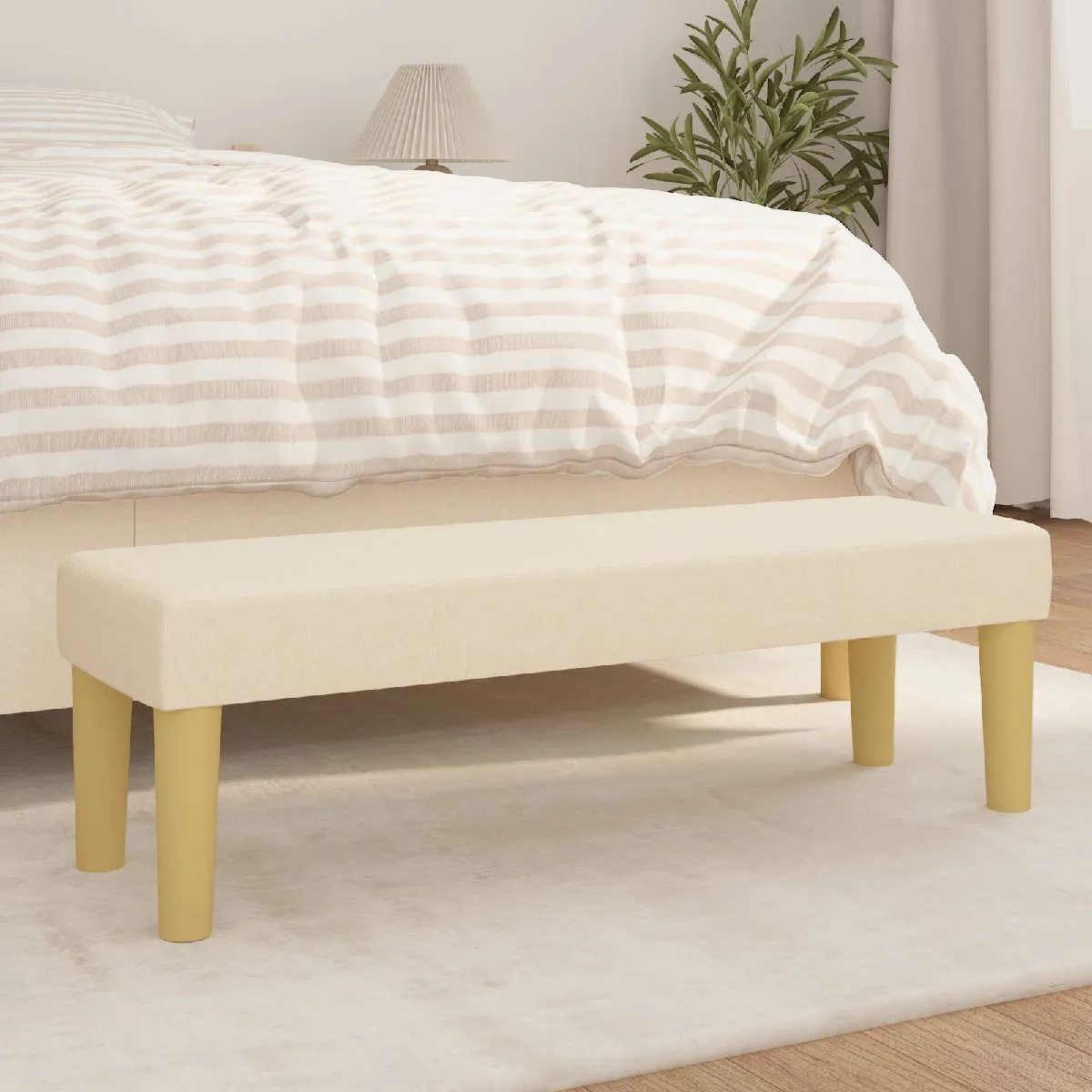 Vidaxl Banc Crème - Tissu 100 Cm
