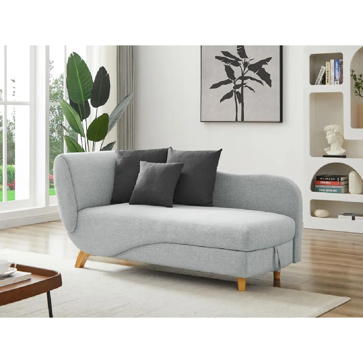 VENTE-UNIQUE PENELOPE Méridienne - Gris clair VENTE-UNIQUE PENELOPE Méridienne - Gris clair