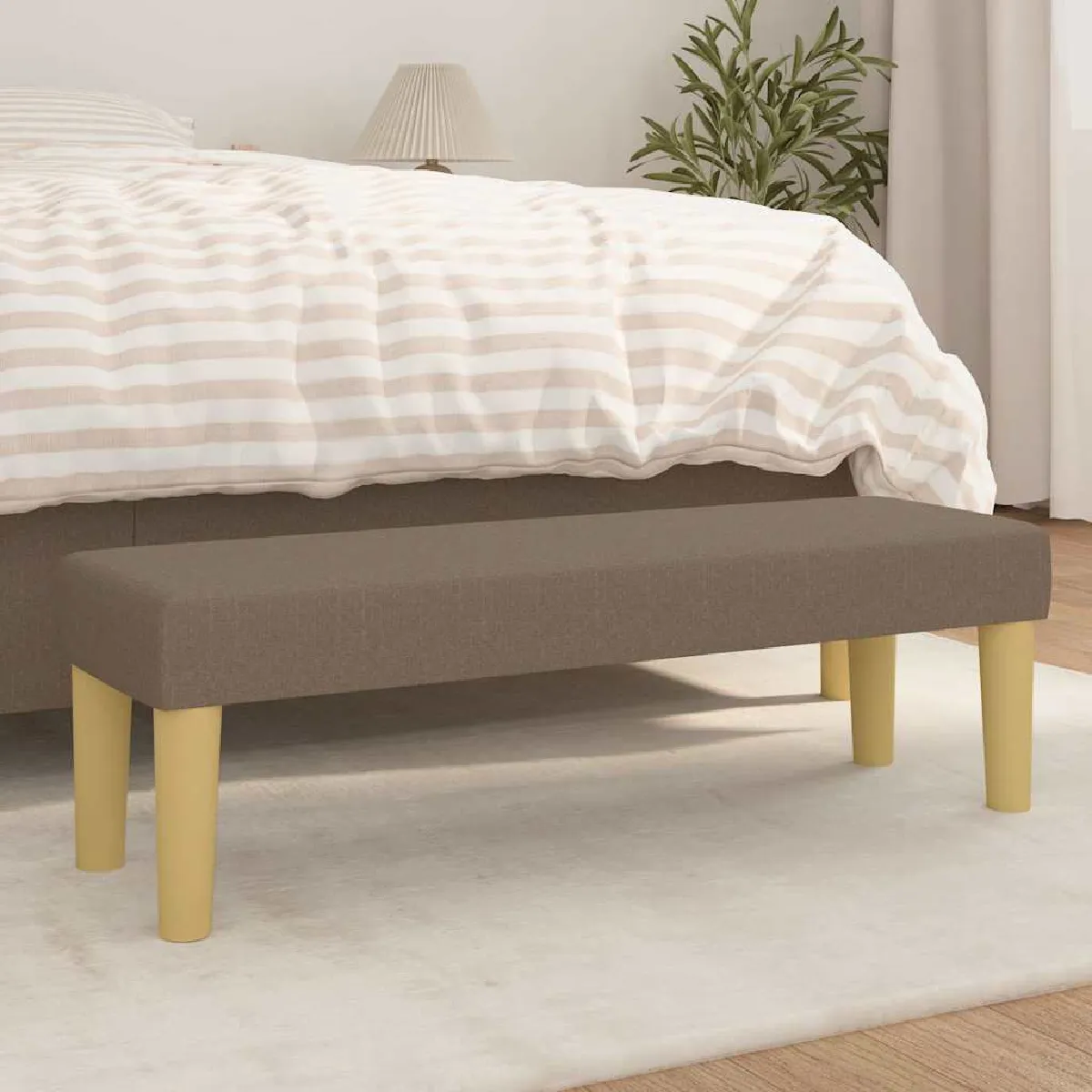 Non Communiqué Taupe Vidaxl Banc 100X30x30 Cm Tissu346656 - Image 3