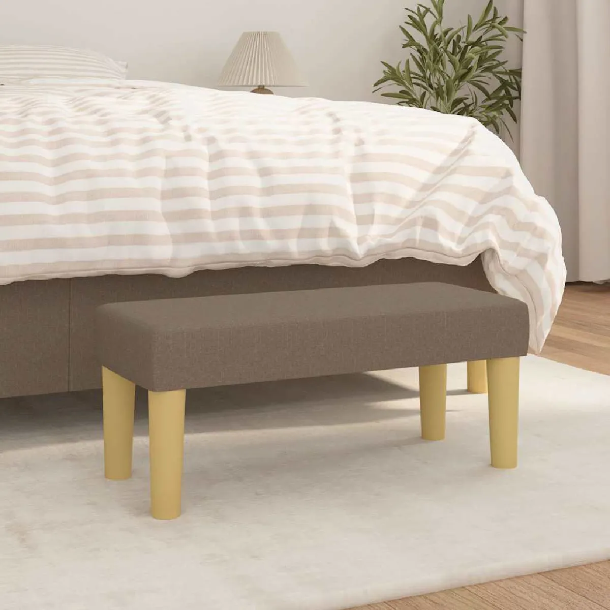 VIDAXL - Banc - Tissu - Taupe - 70x30x30 cm - Image 2