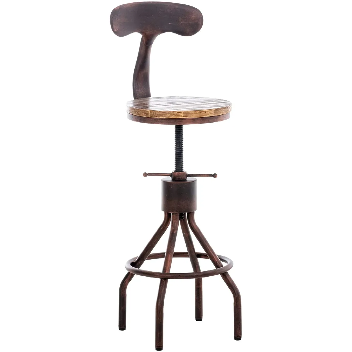 Decoshop26 Bar avec tabouret - Gris