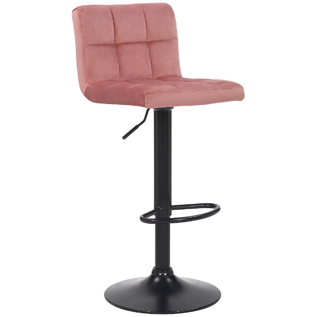 Decoshop26 Tabouret de bar velours - Rose