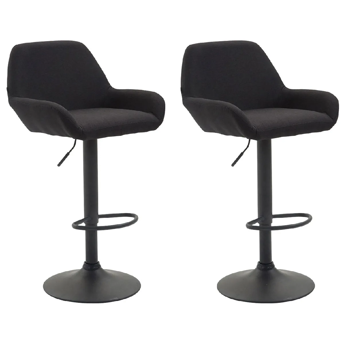 Decoshop26 Tabouret de bar tissu - Noir