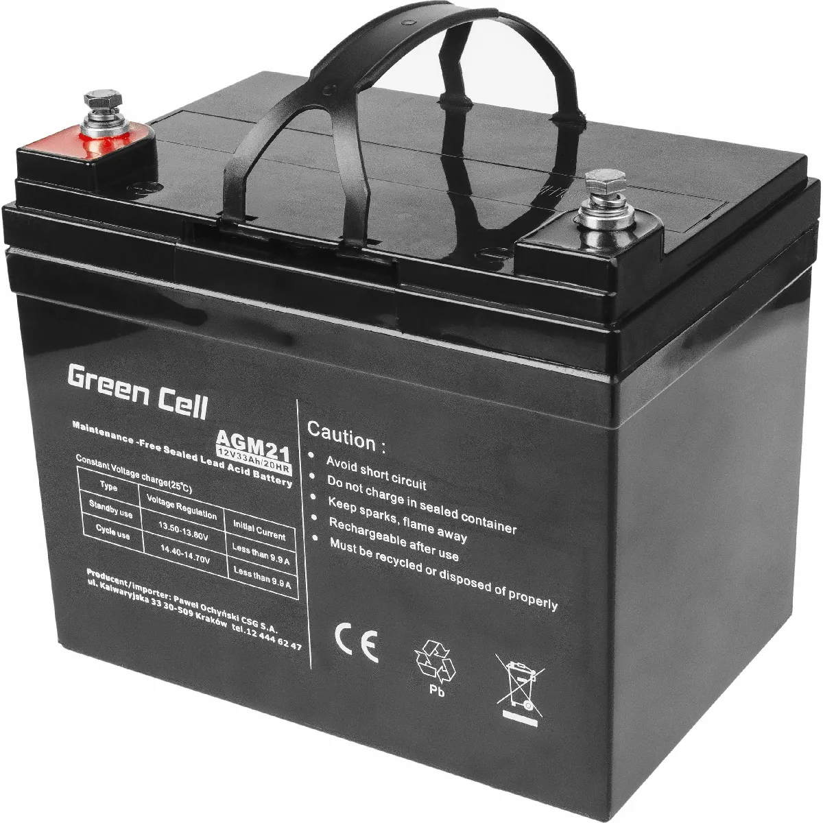 Green Cell Batterie Solaire Agm - 33 000 Mah - 12 V