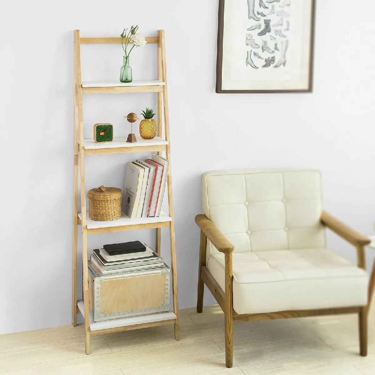 SoBuy Étagère Pliable - Style Échelle